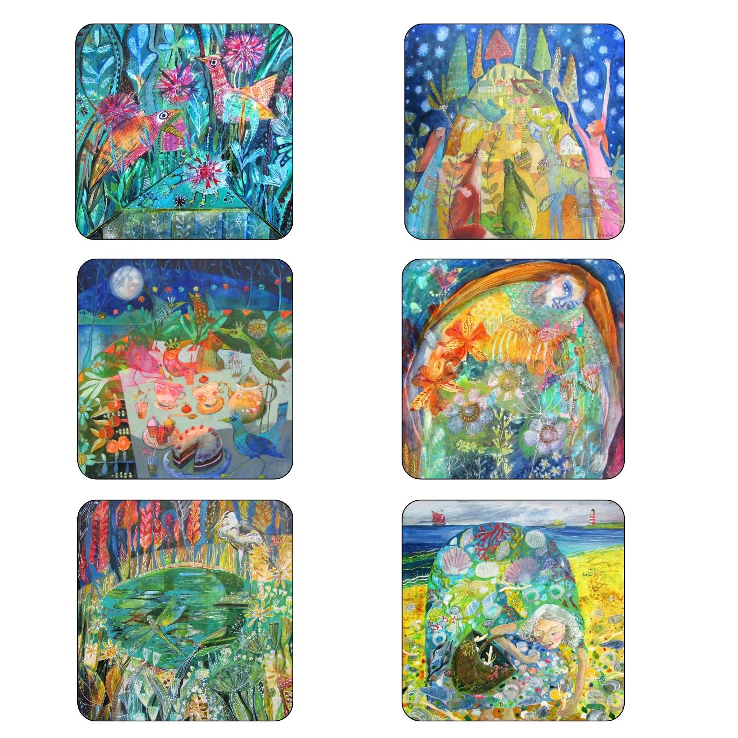 Coaster Sets of 6 by Annabel Langrish