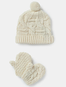 Baby Mittens & Hat - Hand Knitted by Aran Woollen Mills