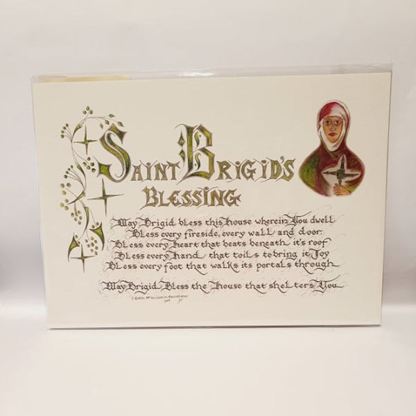 St Brigid's Blessing Calligraphy - Small by Carol McLoughlin