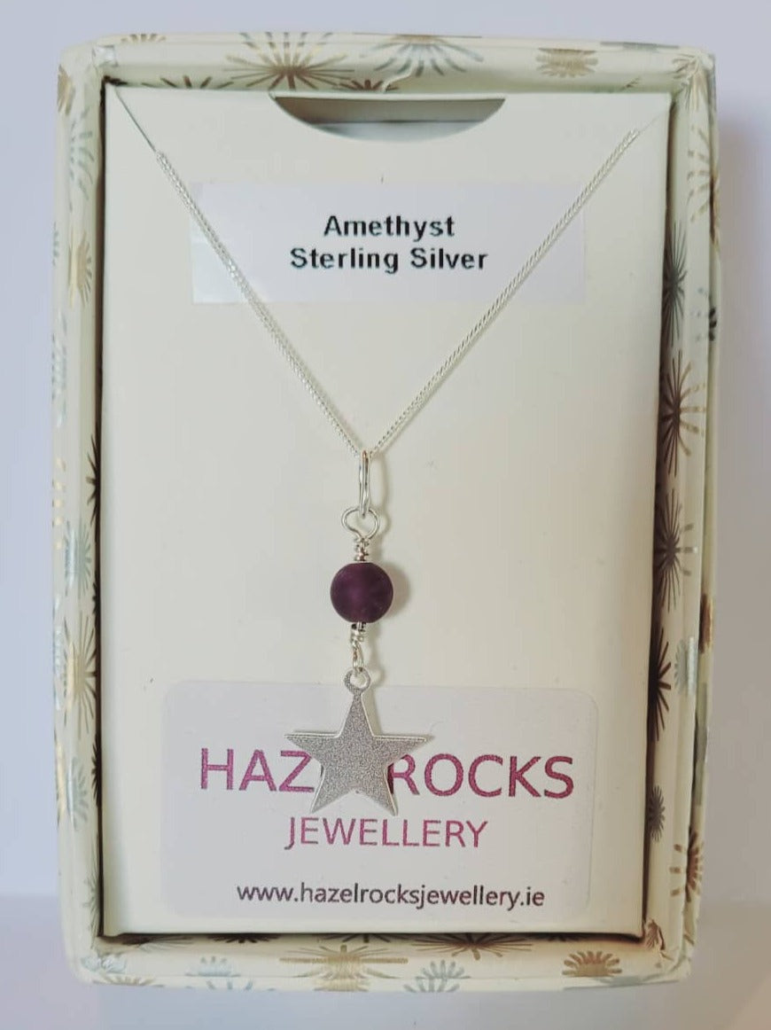 Amethyst Sterling Silver Necklace by Hazelrocks Jewellery