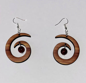 Wood Spiral Earrings