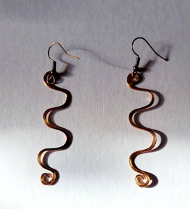 Copper Squiggle Earrings