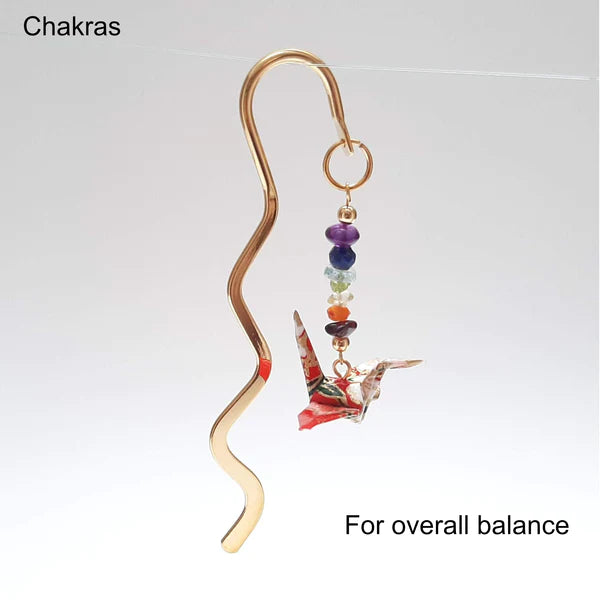 Origami Crane Bookmark - Chakra Stones