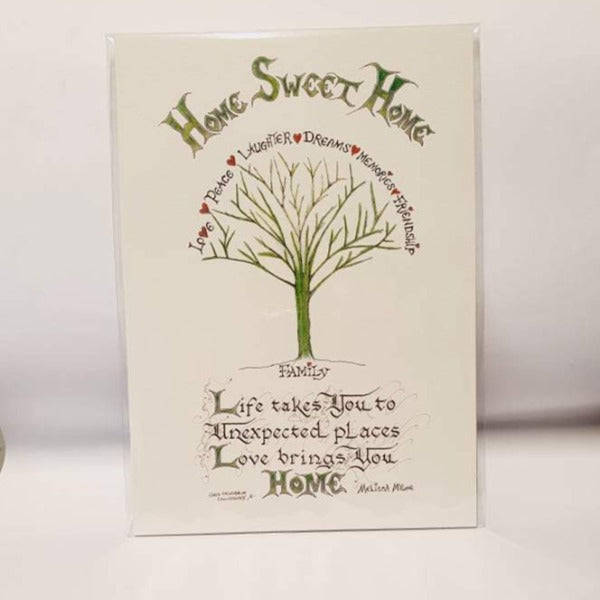 Home Sweet Home Calligraphy by Carol McLoughlin