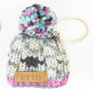 Bobble Hat Keyring Fairisle by Erin Knitwear