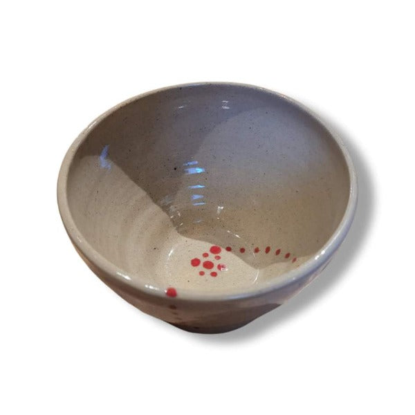 Red spot bowls by Fiona McLoughlin